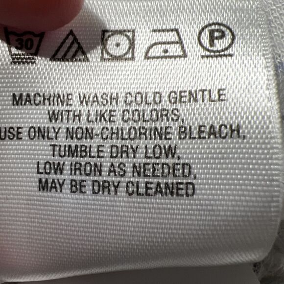 Anthropologie Akemi + Kin Knit Crossover Front Space Dye Top Shirt XL White Blue - Picture 9 of 11